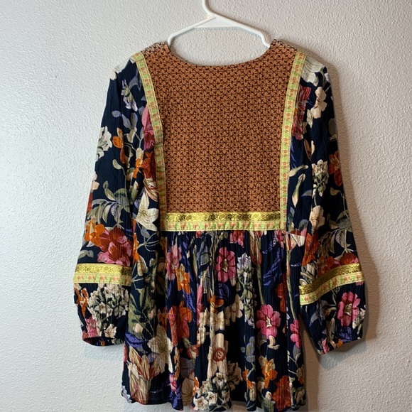RD + Koko Floral & Embroidered Peasant Blouse sz S - Picture 4 of 7